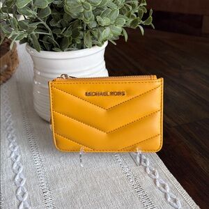 Michael Kors Yellow Chevron Card Holder